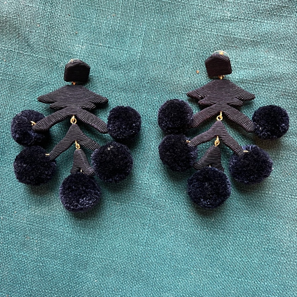 Navy Tuckernuck Pom-Pom Cascade Earrings